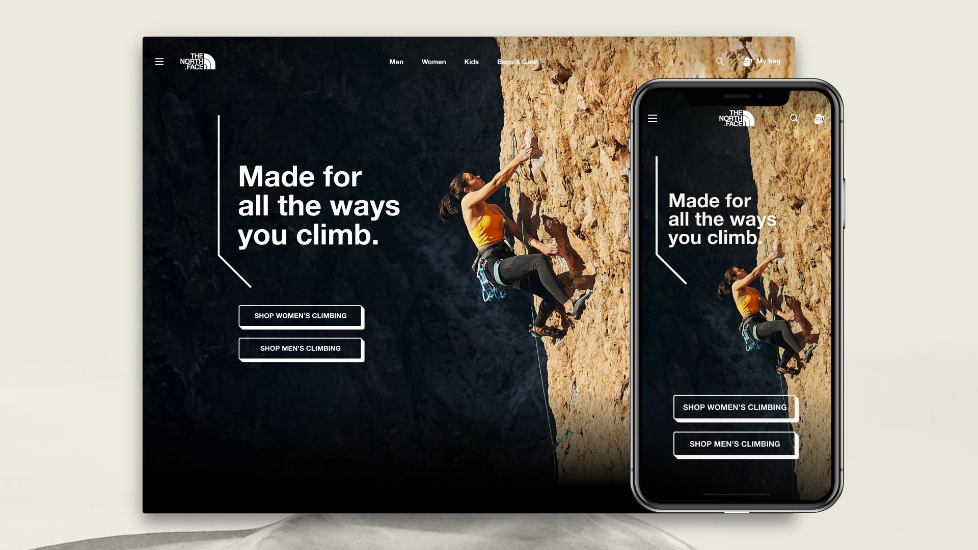 UI Redesign porting over TNF's in-store visual language to their web presence.